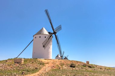 CAMPO DE CRIPTANA, SPAIN - MAY 2019: Picturesque village in La Mancha in summertime