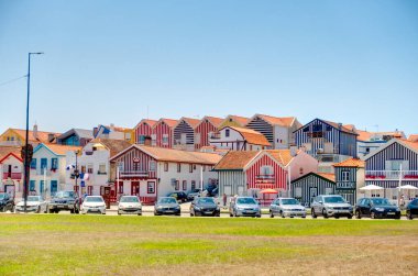 Aveiro, Portugal - July 2019 : Costa Nova Beach in summertime