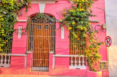 Santa Marta, Colombia - April 2019 : Historical center in sunny weather
