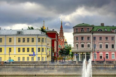 MOSCOW, RUSSIA - AUGUST 2018: Historical center in cloudy weather