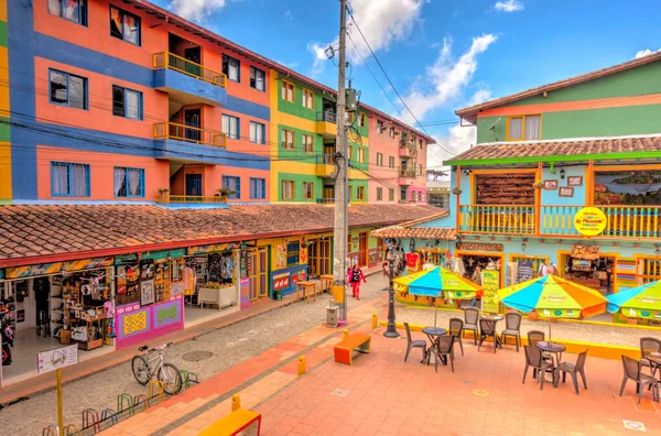 Guatape Antioquia Colombia May 2019 Colorful Village Cloudy Weather — Fotografie, imagine de stoc