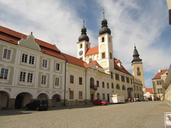 Telc Czech Republic September 2021 Historical Center Cloudy Weather Hdr — 图库照片