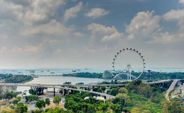 Singapore March 2019 Riverside Cloudy Weather — 图库照片