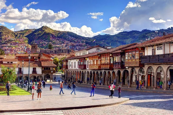 Cusco Peru Απριλιοσ 2018 Ιστορικό Κέντρο Ηλιόλουστο Καιρό — Φωτογραφία Αρχείου