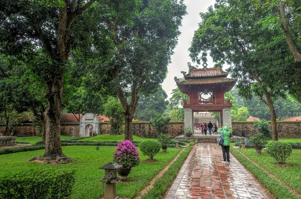 Hanoi, Vietnam - November 2020 : City center in cloudy weather