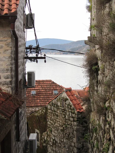 Kotor Coastal Town Montenegro Located Secluded Part Bay Kotor — Foto de Stock