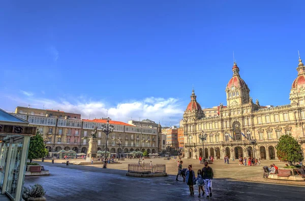 Beautiful Architecture Old Town Coruna Galicia Spain — 图库照片