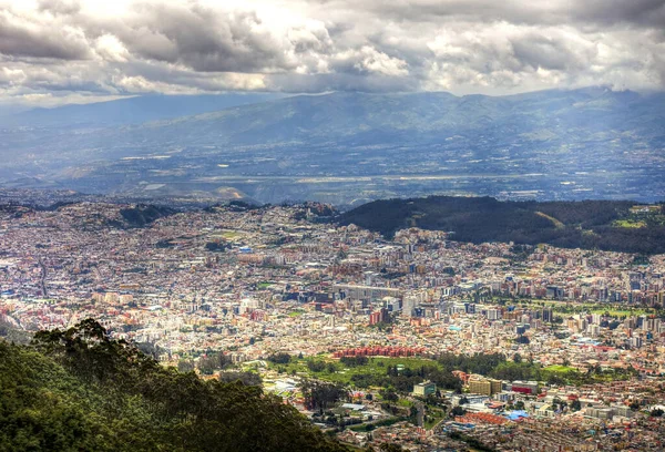 Quito, Ecuador aerial moutains view on the city 