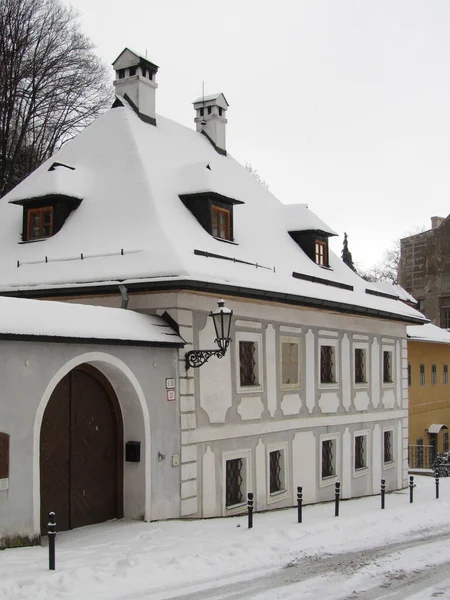 Banska Stiavnica Slovakia December 2014 Historical Center Wintertime — Stok fotoğraf