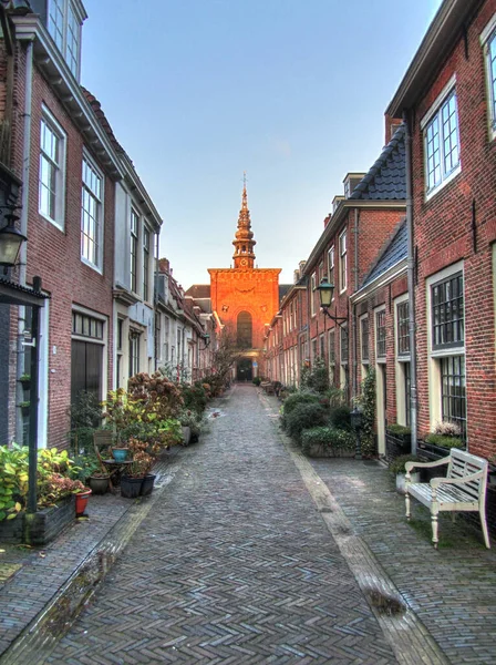 Haarlem Netherlands October 2014 Historical Center Sunrise — Stockfoto