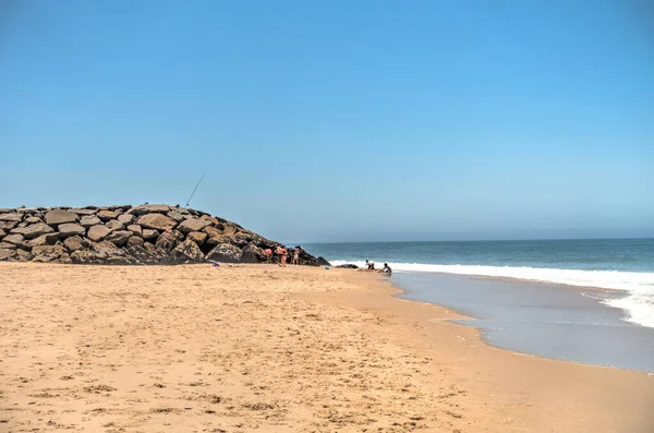 Aveiro Portugal July 2019 Costa Nova Beach Summertime — Zdjęcie stockowe