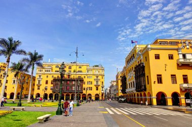 LIMA, PERU - APRIL 2018: Historical center in sunny weather