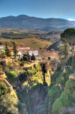 Landmarks in Ronda - the city is located on top of a mountain, Andalusia, Spain