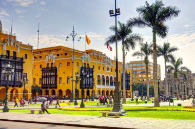 LIMA, PERU - APRIL 2018: Historical center in sunny weather
