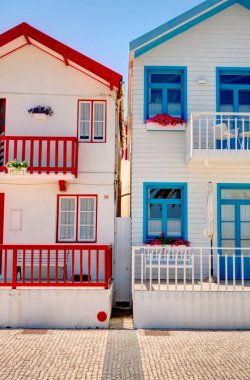 Aveiro, Portugal - July 2019 : Costa Nova Beach in summertime