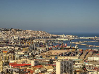 Algiers, Algeria - March 2020 : Colonial architecture in sunny weather, HDR Image