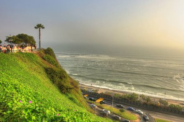 LIMA, PERU - APRIL 2018: Miraflores district in sunny weather