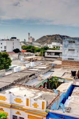 Santa Marta, Colombia - April 2019 : Historical center in sunny weather