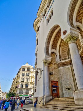 Algiers, Algeria - March 2020 : Colonial architecture in sunny weather, HDR Image