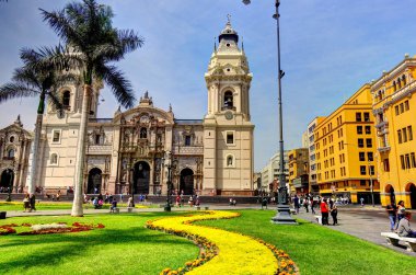 LIMA, PERU - APRIL 2018: Historical center in sunny weather