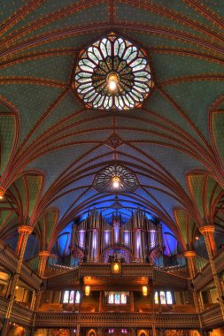 Montreal, QC, Canada - September 2017 : Interior of the Cathedral, HDR Image
