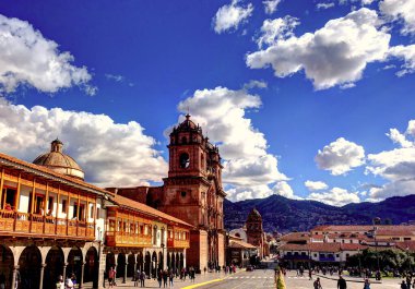 CUSCO, PERU - APRIL 2018: Historical center in sunny weather
