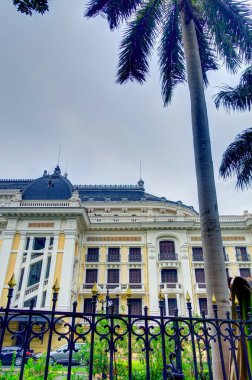 Hanoi, Vietnam - November 2020 : City center in cloudy weather