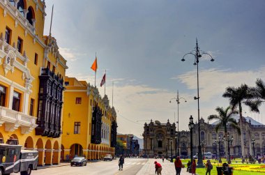 LIMA, PERU - APRIL 2018: Historical center in sunny weather