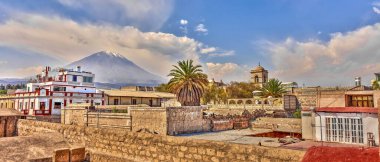 AREQUIPA, PERU - APRIL 2018 : Historical center in Arequipa