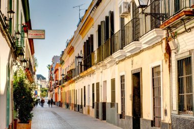Sevilla, Spain - January 2019 : Historical center in sunny weather