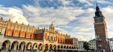 Krakow, Poland - August 2021: Historical center in sunny weather