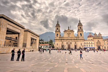Bogota, Colombia - April 2019 : Bolivar Square in cloudy weather
