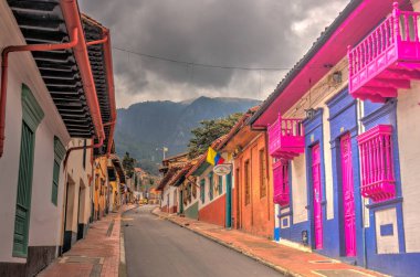 Bogota, Colombia - April 2019 : Historical center in cloudy weather