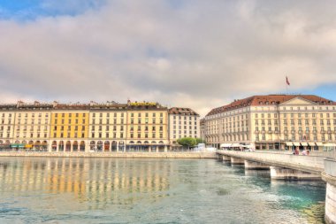 GENEVA, SWITZERLAND - AUGUST 2019: Historical center in summertime, HDR image