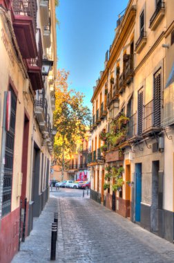 Sevilla, Spain - January 2019 : Historical center in sunny weather