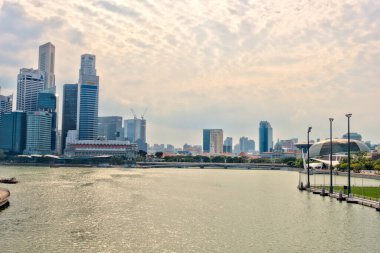 Singapore - March 2019 : Riverside in cloudy weather
