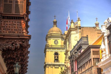 LIMA, PERU - APRIL 2018: Historical center in sunny weather