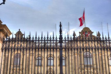 LIMA, PERU - APRIL 2018: Historical center in sunny weather