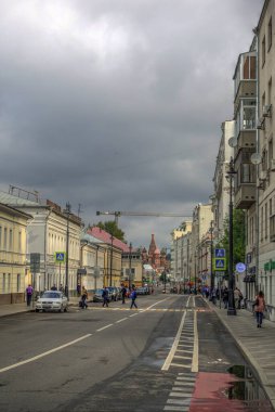 MOSCOW, RUSSIA - AUGUST 2018: Historical center in cloudy weather