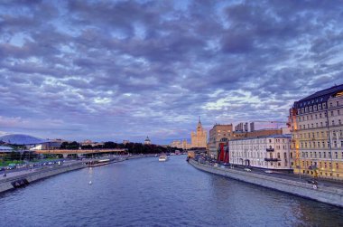 MOSCOW, RUSSIA - AUGUST 2018: Historical center in cloudy weather