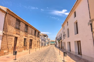 ALMAGRO, SPAIN - JUNE 2019: Historical center in sunny weather