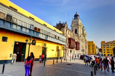 LIMA, PERU - APRIL 2018: Historical center in sunny weather