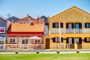 Aveiro, Portugal - July 2019 : Costa Nova Beach in summertime