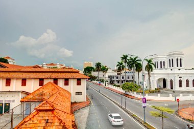 Penang, Malaysia - March 2019 : Historical center in springtime