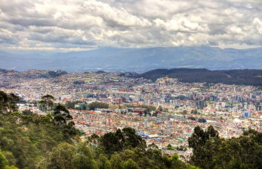 Quito, Ecuador aerial moutains view on the city 