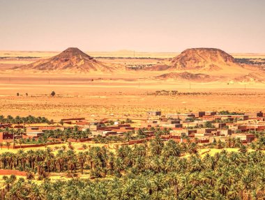 TIMIMOUN, ALGERIA - MARCH 2016: Saharan desert in sunny weather