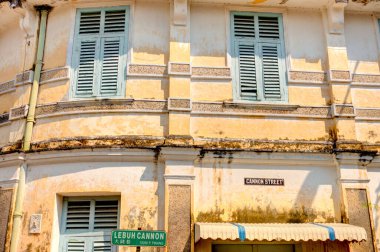 Penang, Malaysia - March 2019 : Historical center in springtime