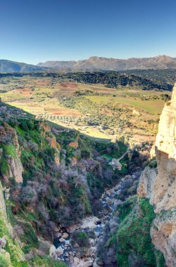 Landmarks in Ronda - the city is located on top of a mountain, Andalusia, Spain
