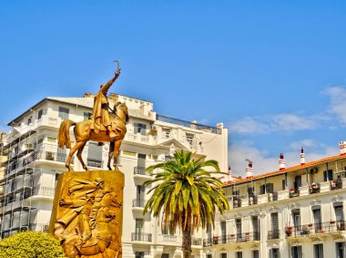 Algiers, Algeria - March 2020 : Colonial architecture in sunny weather, HDR Image