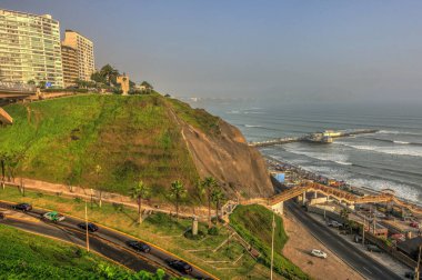 LIMA, PERU - APRIL 2018: Miraflores district in sunny weather